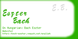 eszter bach business card